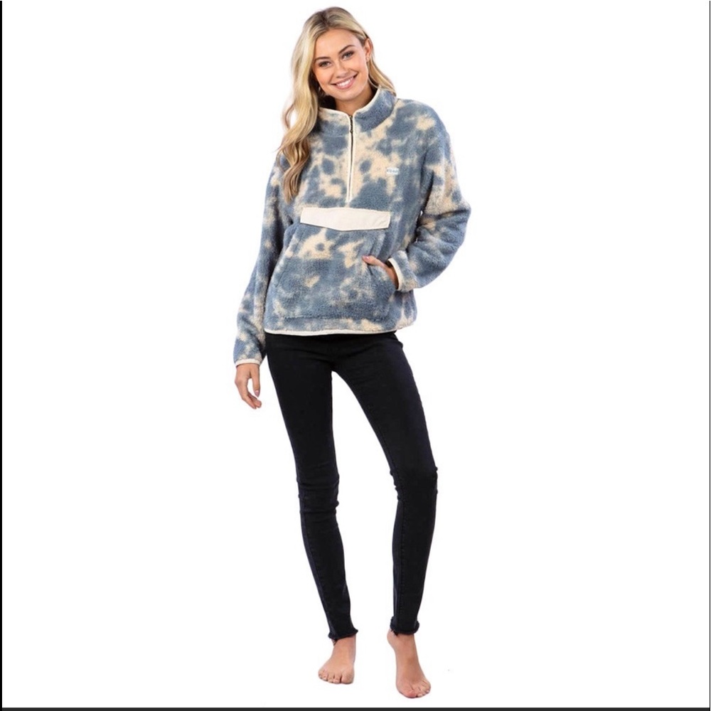 🔆RIP CURL🔆 DRIFTER TIE DYE POLAR FLEECE JACKET SWEATER - Picture 3 of 15